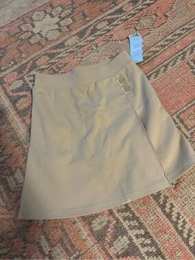 Cat & Jack Beige A-Line Skort with Side Button Detail